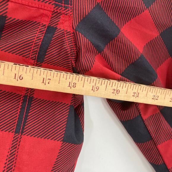 COLUMBIA Chatfield Hill Jacket Women Small Red Black Buffalo Plaid Sherpa Lined - Picture 16 of 16